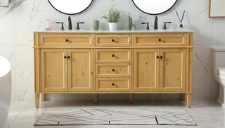 72 inch double bathroom vanity in natural wood