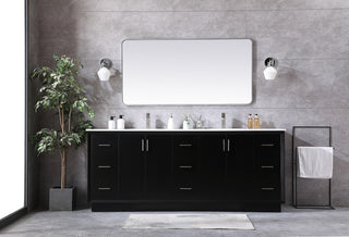 84 Inch Double Bathroom Vanity In Black