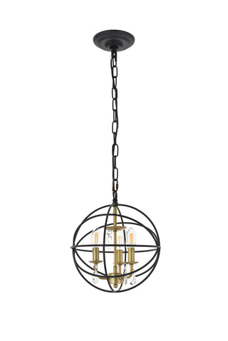 Wallace 3 light Matte Black and Brass Pendant