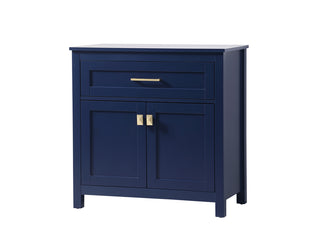 30 Inch Wide Bathroom Storage Freestanding Cabinet In Blue