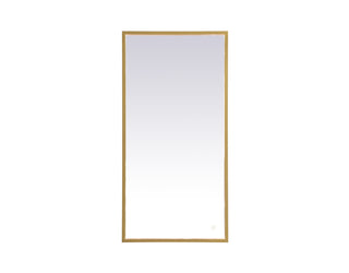 Pier 20x40 inch LED mirror with adjustable color temperature 3000K/4200K/6400K in brass