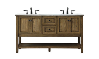 60 inch double bathroom vanity in driftwood