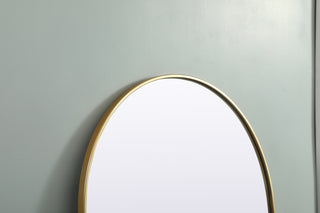 Metal Frame Arch Full Length Mirror 32x76 Inch in Brass