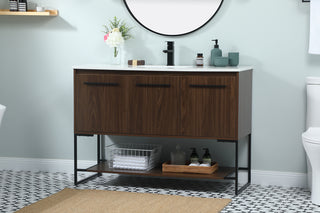 48 inch Single bathroom vanity in walnut