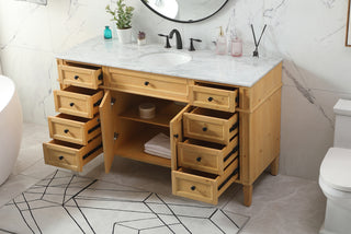 60 inch Single bathroom vanity in natural wood