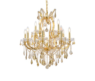 Maria Theresa 13 light Gold Chandelier Golden Teak (Smoky) Royal Cut Crystal