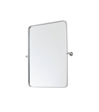 Soft corner pivot mirror 24x32 inch in silver