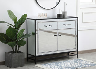 James 38 in. mirrored cabinet in black