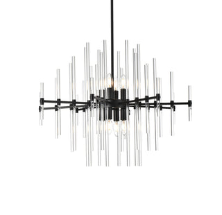 Sienna 31 inch crystal rod pendant in black