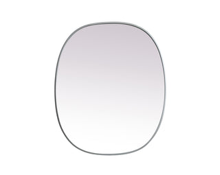 Metal Frame Oval Mirror 30x36 Inch in Silver