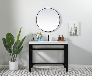 42 inch ADA compliant Single bathroom metal vanity in black