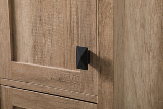 16 Inch Wide Bathroom Linen Storage Freestanding Cabinet In Natural Oak