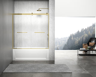 Frameless tub door 60 x 60 Brushed Gold