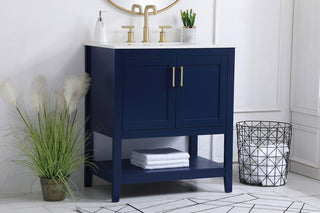 30 inch Single Bathroom Vanity in Blue