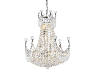 Corona 9 light Chrome Chandelier Clear Royal Cut Crystal