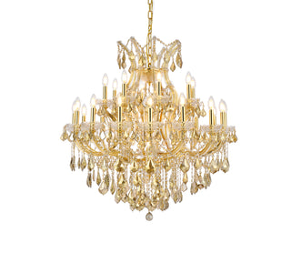 Maria Theresa 24 light Gold Chandelier Golden Teak (Smoky) Royal Cut Crystal