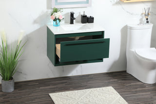 30 inch Single bathroom vanity in green