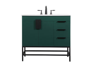 36 inch Single bathroom vanity in green