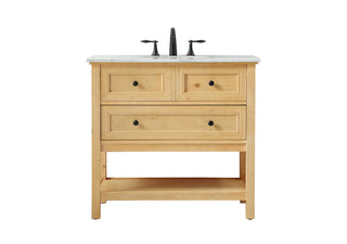 36 inch Single bathroom vanity in natural wood