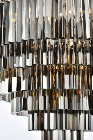 Sydney 33 light polished nickel Chandelier Silver Shade (Grey) Royal Cut Crystal