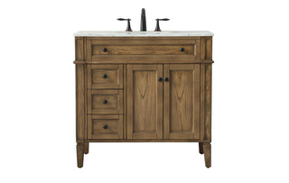 36 inch Single bathroom vanity in driftwood