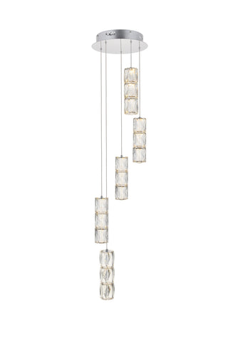 Polaris LED light Chrome Pendant Clear Crystal