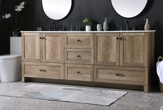 84 Inch Double Bathroom Vanity In Natural Oak