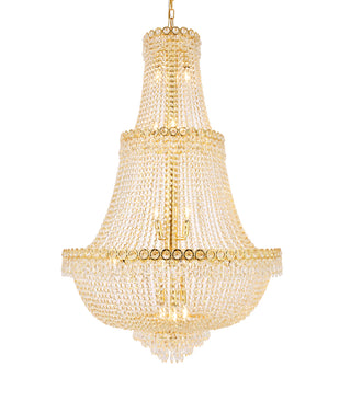 Century 17 light Gold Chandelier Clear Royal Cut Crystal