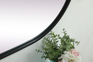 Metal Frame Oval Mirror 24x48 Inch in Black