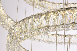 Monroe 40 inch LED seven ring chandelier in chrome