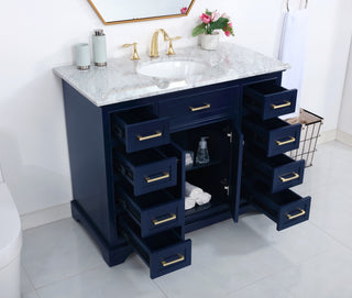 42 inch Single bathroom vanity in Blue