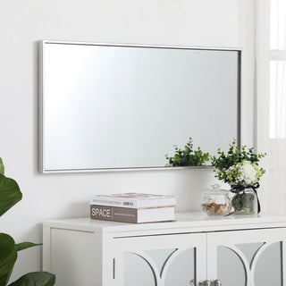 Metal frame rectangle mirror 18 inch in silver