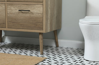 42 inch Single bathroom vanity in natural oak with backsplash