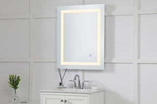 Helios 24in x 30in Hardwired LED mirror with touch sensor and color changing temperature 3000K/4200K/6400K