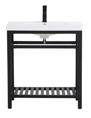 30 inch Single Bathroom Metal Vanity in Black