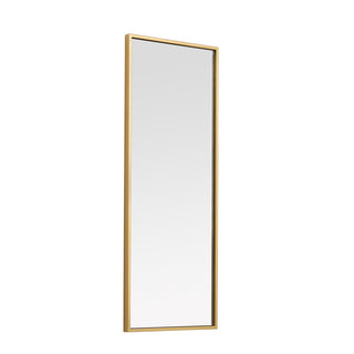 Metal frame rectangle mirror 14 inch in Brass