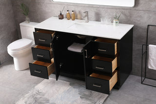 60 Inch SIngle Bathroom Vanity In Black