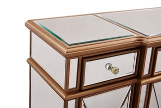 3 Drawer 4 Door Cabinet 48 .In. X 14 In. X 36 In. In Gold Clear