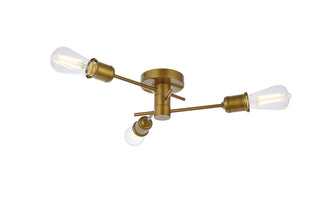 Xavier 3 lights flush mount in brass