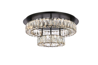 Monroe 22 inch LED double flush mount in black