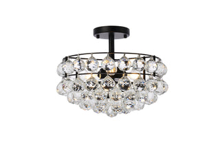 Savannah 14 inch flush mount in black