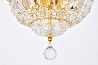 Tranquil 6 light Gold Pendant Clear Royal Cut Crystal