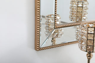 Iris beaded mirror 72 x 32 inch in antique gold