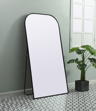 Metal Frame Arch Full Length Mirror 35x66 Inch in Black