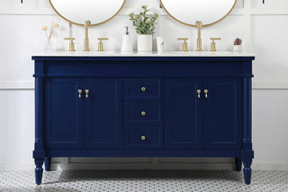 60 inch double bathroom vanity in blue