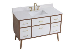 48 inch bathroom Vanity in White with Backsplash