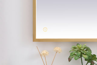 Pier 42x72 inch LED mirror with adjustable color temperature 3000K/4200K/6400K in brass