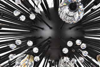 Vera 48 inch crystal starburst oval pendant in black