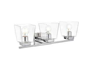 Merrick 3 light Chrome and Clear Bath Sconce