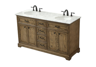 60 inch double bathroom vanity in driftwood